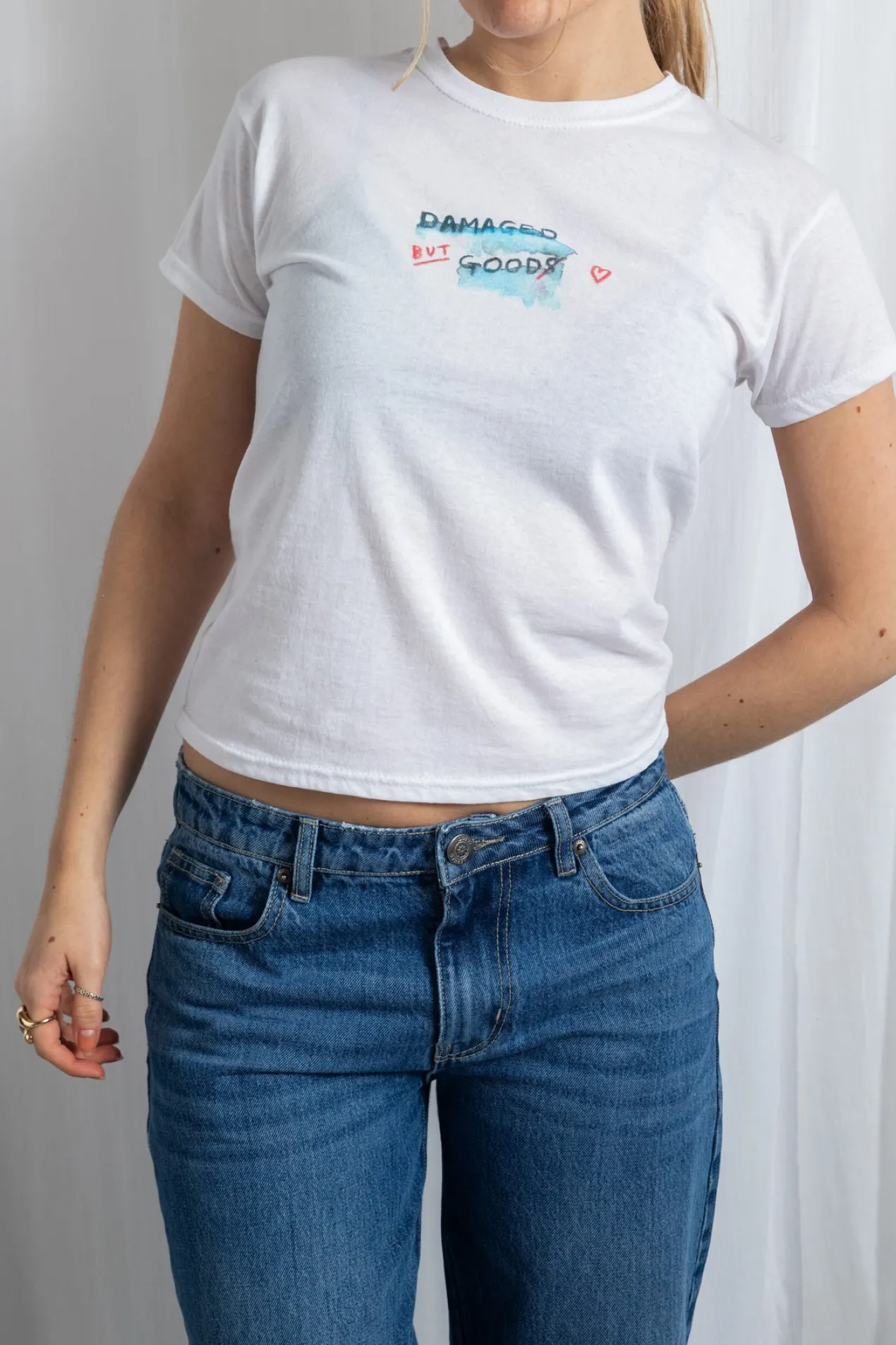 Women Daisy Street Tops | T-Shirts-Damaged But Goods Baby Tee