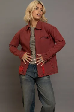 Women Daisy Street Jackets-Denim Jacket With Embroidery Artwork