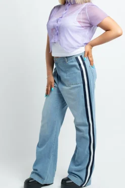 Women Daisy Street Trousers-Jeans with Stripe