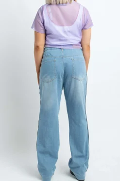 Women Daisy Street Trousers-Jeans with Stripe