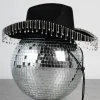 Women Daisy Street Accessories | Partywear-Diamante Tassel Cowboy Hat in