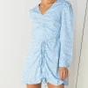 Women Daisy Street Dresses-Ditsy Floral Dress with Ruching Detail