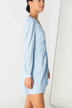 Women Daisy Street Dresses-Ditsy Floral Dress with Ruching Detail