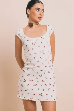 Women Daisy Street Dresses-Ditsy Pointelle Mini Dress