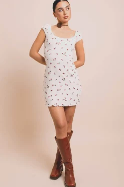 Women Daisy Street Dresses-Ditsy Pointelle Mini Dress
