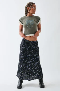Women Daisy Street T-Shirts-Double Layer Effect Baby Tee
