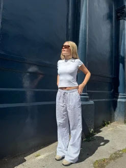 Women Daisy Street Trousers-Drawstring Wide Leg Trousers In