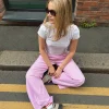 Women Daisy Street Trousers-Drawstring Wide Leg Trousers In