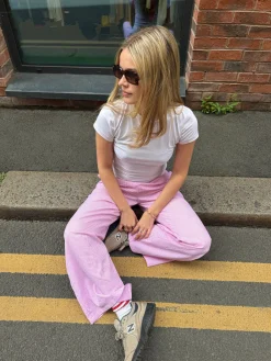 Women Daisy Street Trousers-Drawstring Wide Leg Trousers In