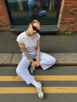 Women Daisy Street Trousers-Drawstring Wide Leg Trousers In