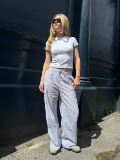Women Daisy Street Trousers-Drawstring Wide Leg Trousers In