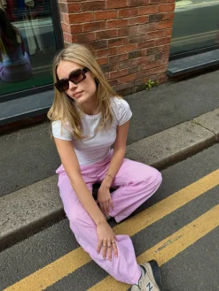 Women Daisy Street Trousers-Drawstring Wide Leg Trousers In