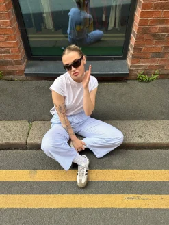 Women Daisy Street Trousers-Drawstring Wide Leg Trousers In