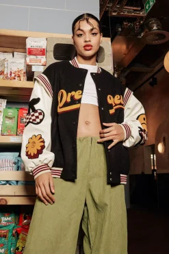 Women Daisy Street Jackets-Dreamer Bomber Jacket