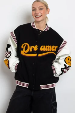 Women Daisy Street Jackets-Dreamer Bomber Jacket