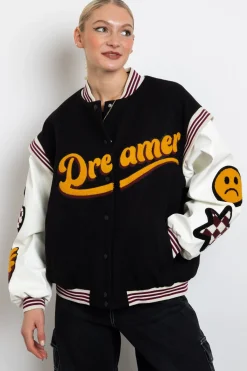 Women Daisy Street Jackets-Dreamer Bomber Jacket