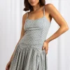 Women Daisy Street Dresses-Dropped Waist Cut Out Back Dress