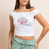 Women Daisy Street Tops-Embroidered Off The Shoulder Top