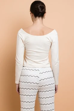 Women Daisy Street Tops-Embroidered Detail Long Sleeve Tee