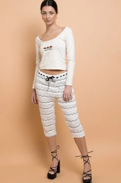 Women Daisy Street Tops-Embroidered Detail Long Sleeve Tee