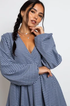 Women Daisy Street Dresses-Fixed Wrap Over Smock Dress