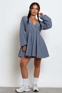 Women Daisy Street Dresses-Fixed Wrap Over Smock Dress