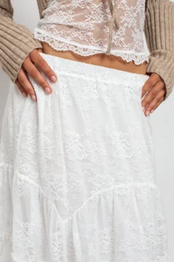 Women Daisy Street Skirts-Frill Detail Lace Maxi Skirt