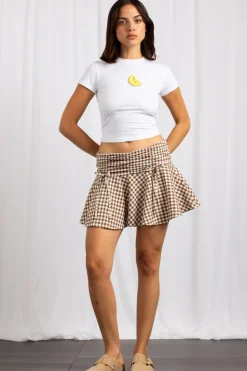 Women Daisy Street Skirts-Gathered Drawcord Waistband Mini Skirt