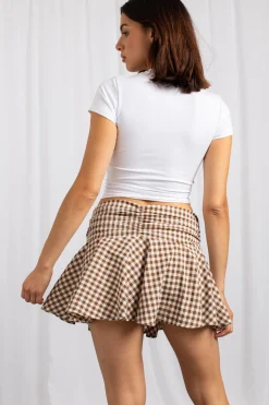 Women Daisy Street Skirts-Gathered Drawcord Waistband Mini Skirt