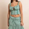 Women Daisy Street Tops-Gingham Check Milkmaid Top