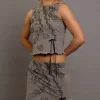 Women Daisy Street Partywear | Tops-Snow Washed Boat Neck Printed Top
