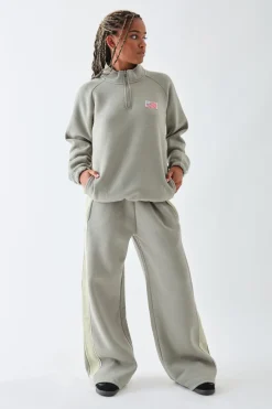 Women Daisy Street Tops | Hoodies & Sweatshirts-Half Zip Sweater With Piping Detail