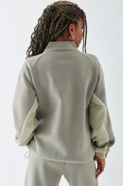 Women Daisy Street Tops | Hoodies & Sweatshirts-Half Zip Sweater With Piping Detail