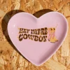 Daisy Street Accessories | Homeware-Heart Trinket Tray With Cowboy Print