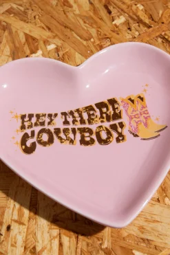 Daisy Street Accessories | Homeware-Heart Trinket Tray With Cowboy Print