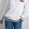 Women Daisy Street Hoodies & Sweatshirts-Hello Kitty Funnel Neck Sweatshirt With Navy Contrast