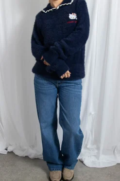 Women Daisy Street Hoodies & Sweatshirts-Hello Kitty Brushed Knit Jumper