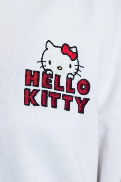 Women Daisy Street Hoodies & Sweatshirts-Hello Kitty Funnel Neck Sweatshirt With Navy Contrast