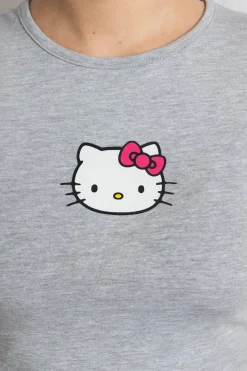 Women Daisy Street Tops | T-Shirts-Hello Kitty Cropped Baby Tee