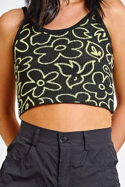 Women Daisy Street Tops-Knitted Cami Top In Scribble Floral