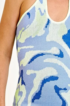 Women Daisy Street Dresses-Knitted Halter Mini Dress