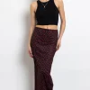 Women Daisy Street Skirts-Knitted Midi Skirt in Ditsy Red Floral