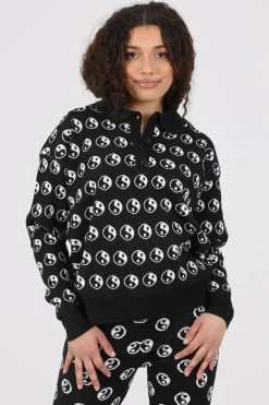 Women Daisy Street Hoodies & Sweatshirts-Knitted Yin and Yang Jumper