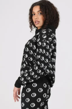 Women Daisy Street Hoodies & Sweatshirts-Knitted Yin and Yang Jumper