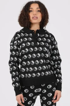 Women Daisy Street Hoodies & Sweatshirts-Knitted Yin and Yang Jumper