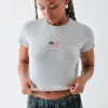 Women Daisy Street T-Shirts-LA Cropped Baby Tee