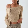Women Daisy Street Tops-Ladder Knit Top