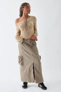 Women Daisy Street Tops-Ladder Knit Top