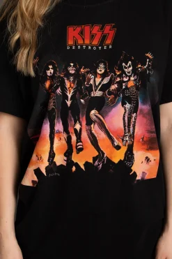Women Daisy Street Band Tees | T-Shirts-Licensed Kiss T-Shirt