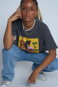 Women Daisy Street T-Shirts-Licensed Relaxed T-Shirt With Ice Cube Print